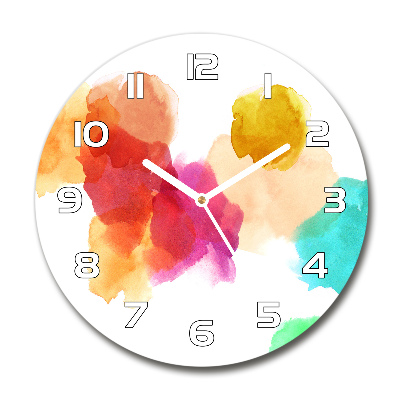Orologio rotondo in vetro con motivi colorati