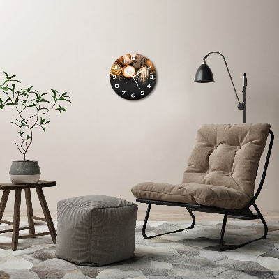 Orologio rotondo in vetro con motivo pane e grano