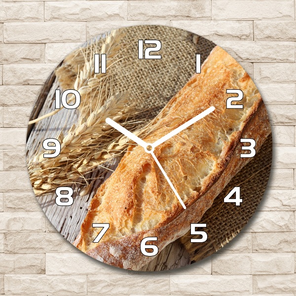 Orologio da parete rotondo con motivo a forma di baguette