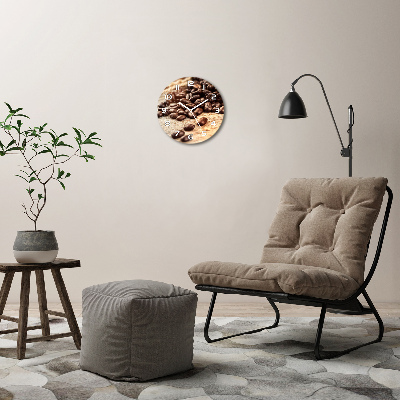 Orologio da parete rotondo con motivo a chicchi di caffè