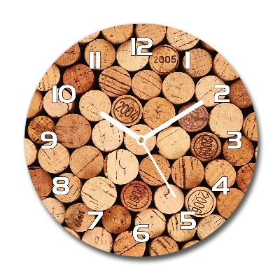 Orologio da parete rotondo con tappi di sughero come dettagli decorativi