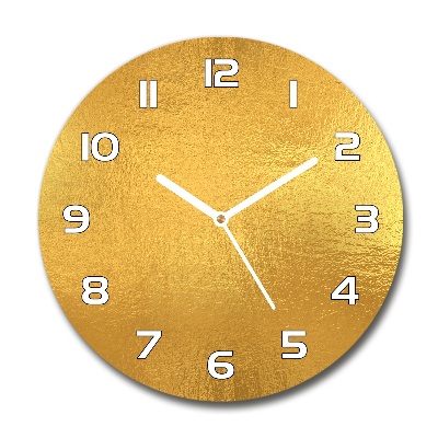 Orologio rotondo in vetro con sfondo in lamina d'oro