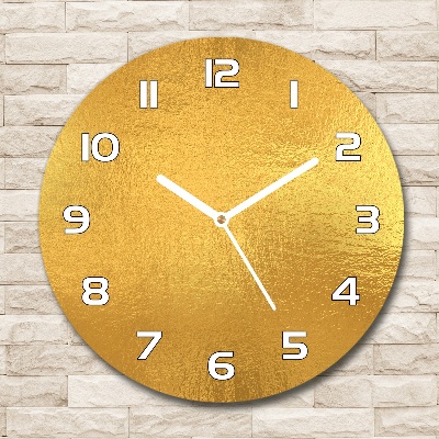Orologio rotondo in vetro con sfondo in lamina d'oro