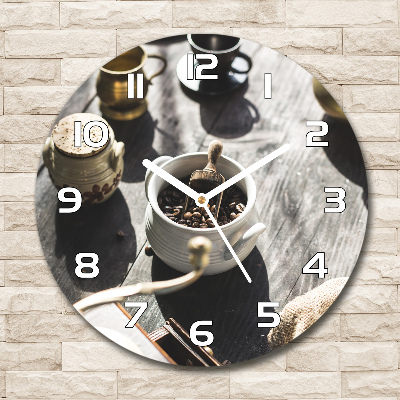 Orologio da parete rotondo con motivo macinacaffè