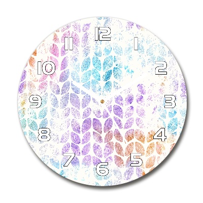 Orologio rotondo in vetro con motivo di foglie colorate