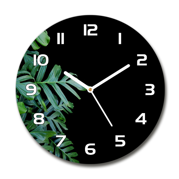 Orologio rotondo con motivo Monstera