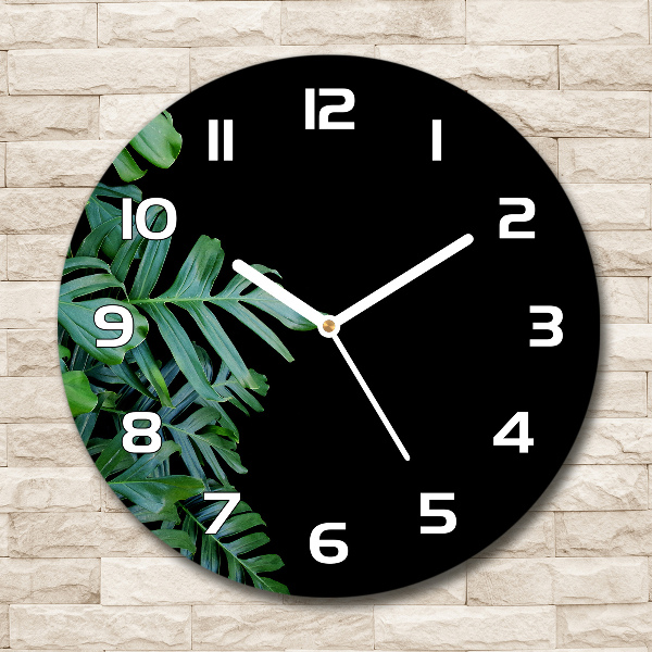 Orologio rotondo con motivo Monstera