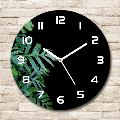 Orologio rotondo con motivo Monstera