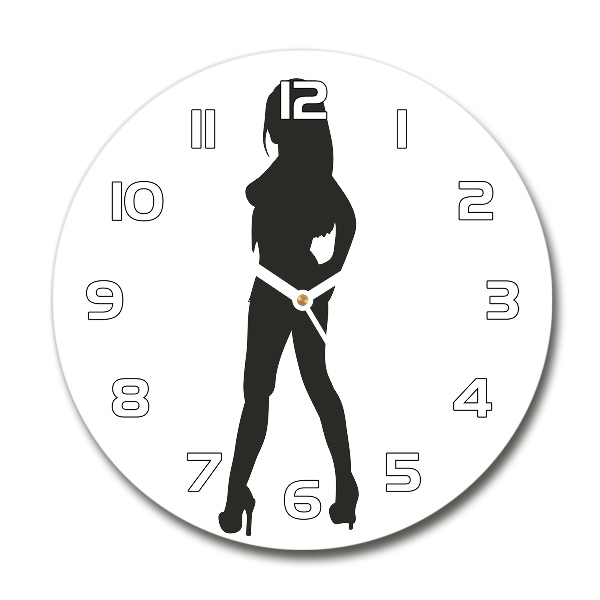 Orologio rotondo con silhouette di donna