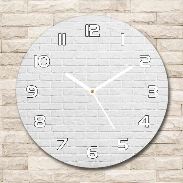 Orologio da parete rotondo con motivo a muro di mattoni