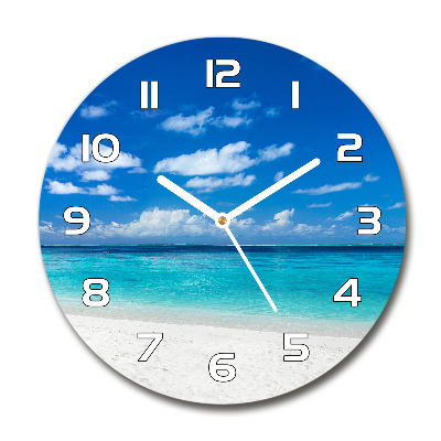 Orologio da parete rotondo con motivo spiaggia tropicale