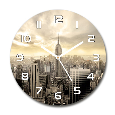 Orologio da parete rotondo con motivo di Manhattan, New York