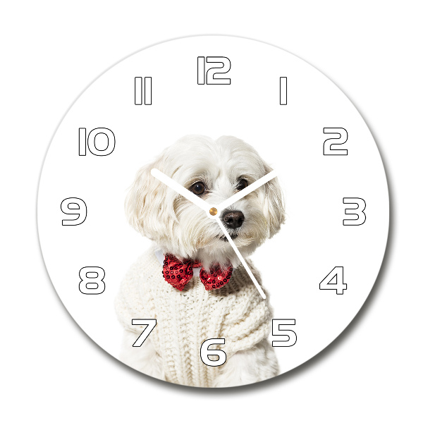 Orologio rotondo con motivo maltese e papillon