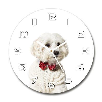 Orologio rotondo con motivo maltese e papillon