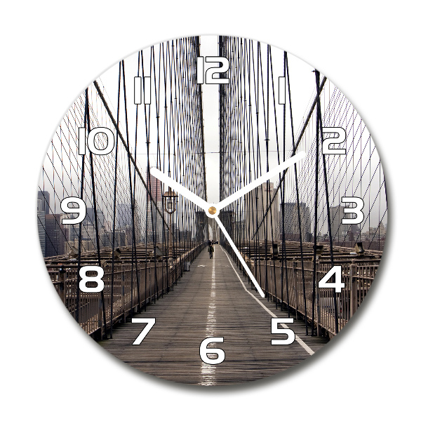 Orologio da parete rotondo con motivo del Ponte di Brooklyn