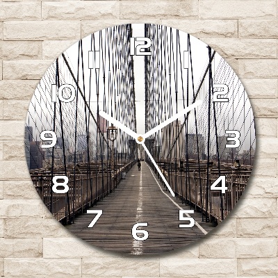 Orologio da parete rotondo con motivo del Ponte di Brooklyn
