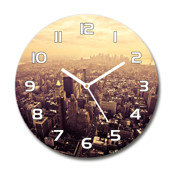 Orologio rotondo con motivo ispirato a Manhattan, New York