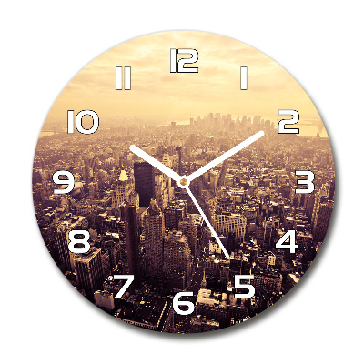 Orologio rotondo con motivo ispirato a Manhattan, New York