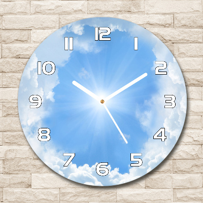 Orologio da parete rotondo con motivo 'Nuvole nel cielo'