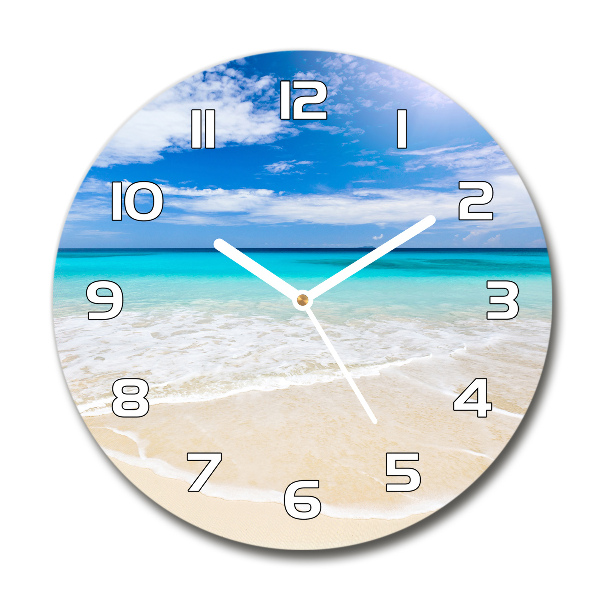 Orologio rotondo con motivo spiaggia tropicale