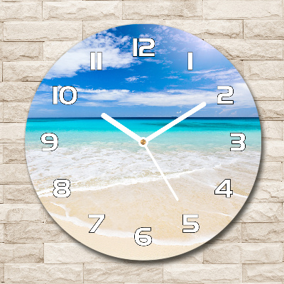 Orologio rotondo con motivo spiaggia tropicale