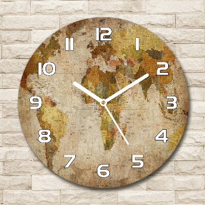 Orologio da parete rotondo con mappa politica come motivo