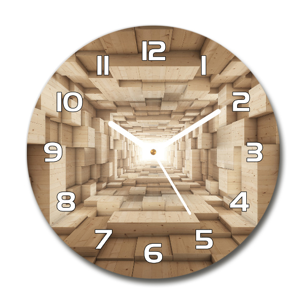 Orologio da parete rotondo con quadrante effetto tunnel di legno