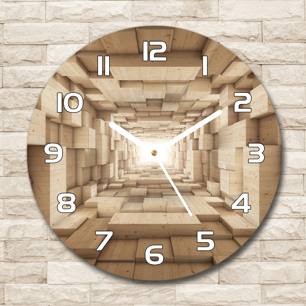 Orologio da parete rotondo con quadrante effetto tunnel di legno