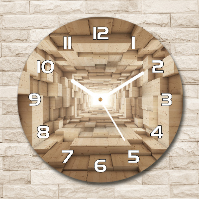 Orologio da parete rotondo con quadrante effetto tunnel di legno