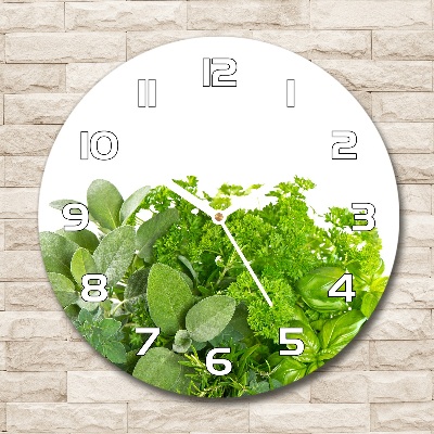 Orologio da parete rotondo con motivo a erbe