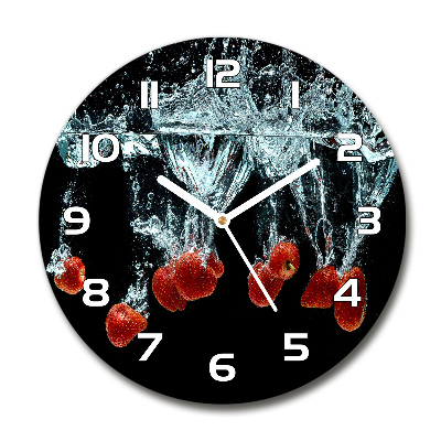 Orologio rotondo con motivo di fragole sott'acqua