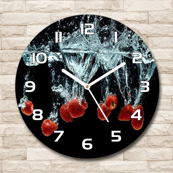 Orologio rotondo con motivo di fragole sott'acqua