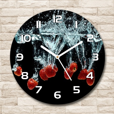 Orologio rotondo con motivo di fragole sott'acqua