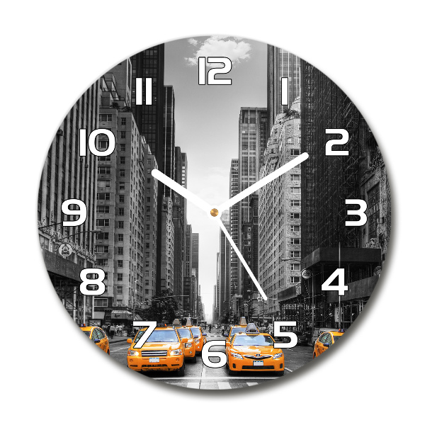 Orologio rotondo con motivo Taxi di New York