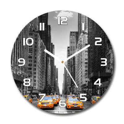 Orologio rotondo con motivo Taxi di New York