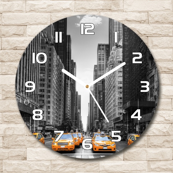 Orologio rotondo con motivo Taxi di New York