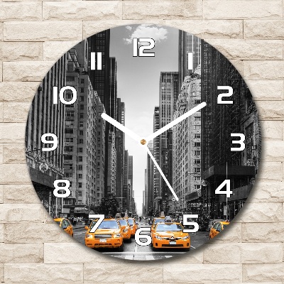Orologio rotondo con motivo Taxi di New York