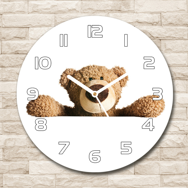 Orologio rotondo con motivo orsacchiotto di peluche