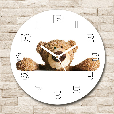 Orologio rotondo con motivo orsacchiotto di peluche