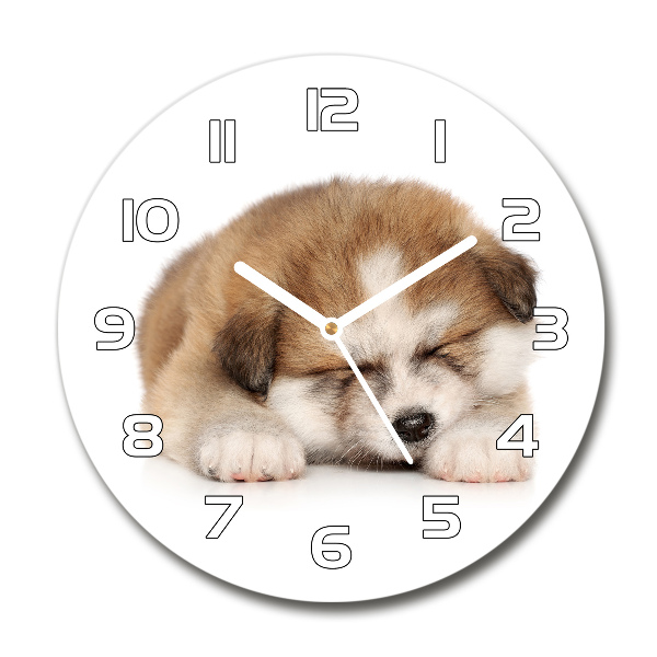 Orologio rotondo con motivo Cucciolo di Akita