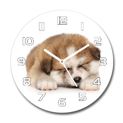Orologio rotondo con motivo Cucciolo di Akita
