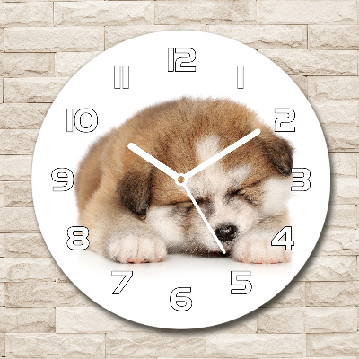 Orologio rotondo con motivo Cucciolo di Akita
