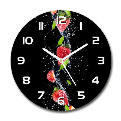 Orologio da parete rotondo con decorazione a fragole e motivo acqua