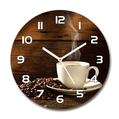 Orologio rotondo con stampa a tema tazza di caffè