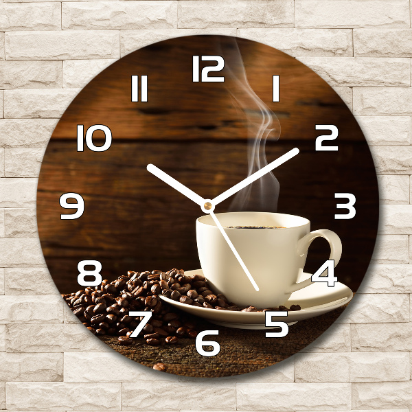 Orologio rotondo con stampa a tema tazza di caffè