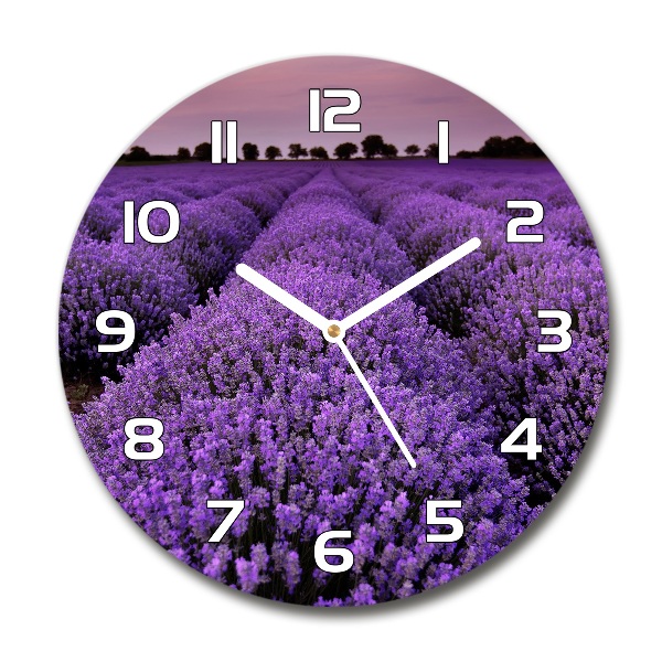 Orologio rotondo con quadrante a tema campo di lavanda