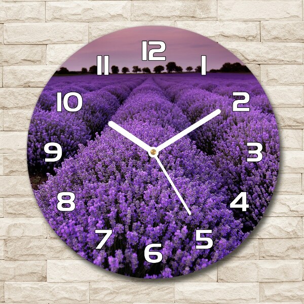 Orologio rotondo con quadrante a tema campo di lavanda