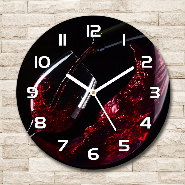 Orologio rotondo in vetro in colore vino rosso