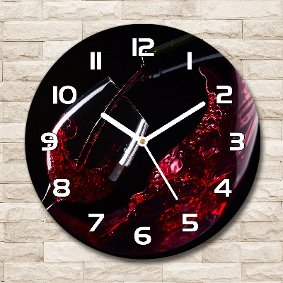 Orologio rotondo in vetro in colore vino rosso