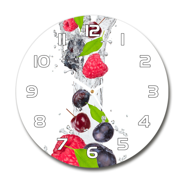 Orologio da parete rotondo con decorazione a tema frutta e motivo acquatico